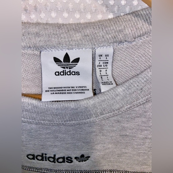 2/60$ Men’s ADIDAS R.Y.V light gray CREW SWEATER size Large - Picture 2 of 10